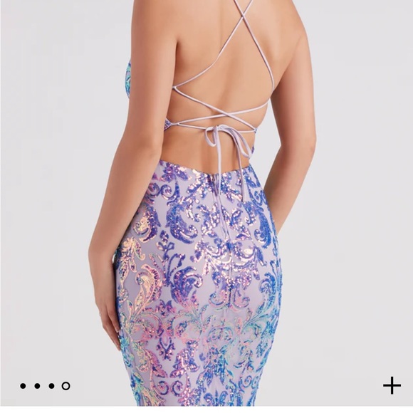 Beautiful formal prom dress purple with strapped back, stretchy material - Picture 2 of 4